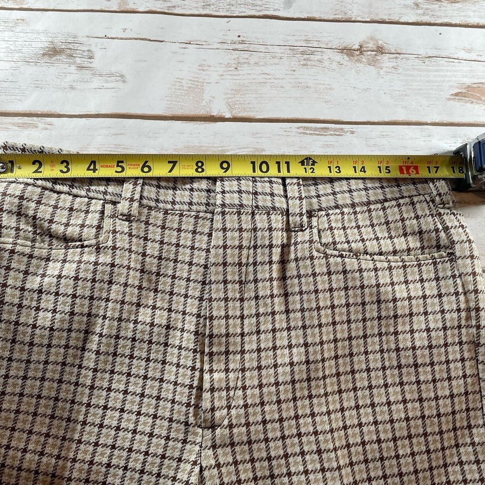 Dickies Dress Pants Brown Houndstooth pattern wide leg Sz 18 70s Retro Academia - Picture 6 of 11